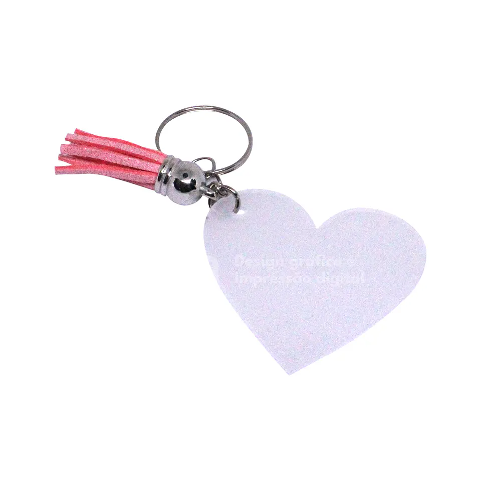 Llavero de corazón personalizado con borla 3