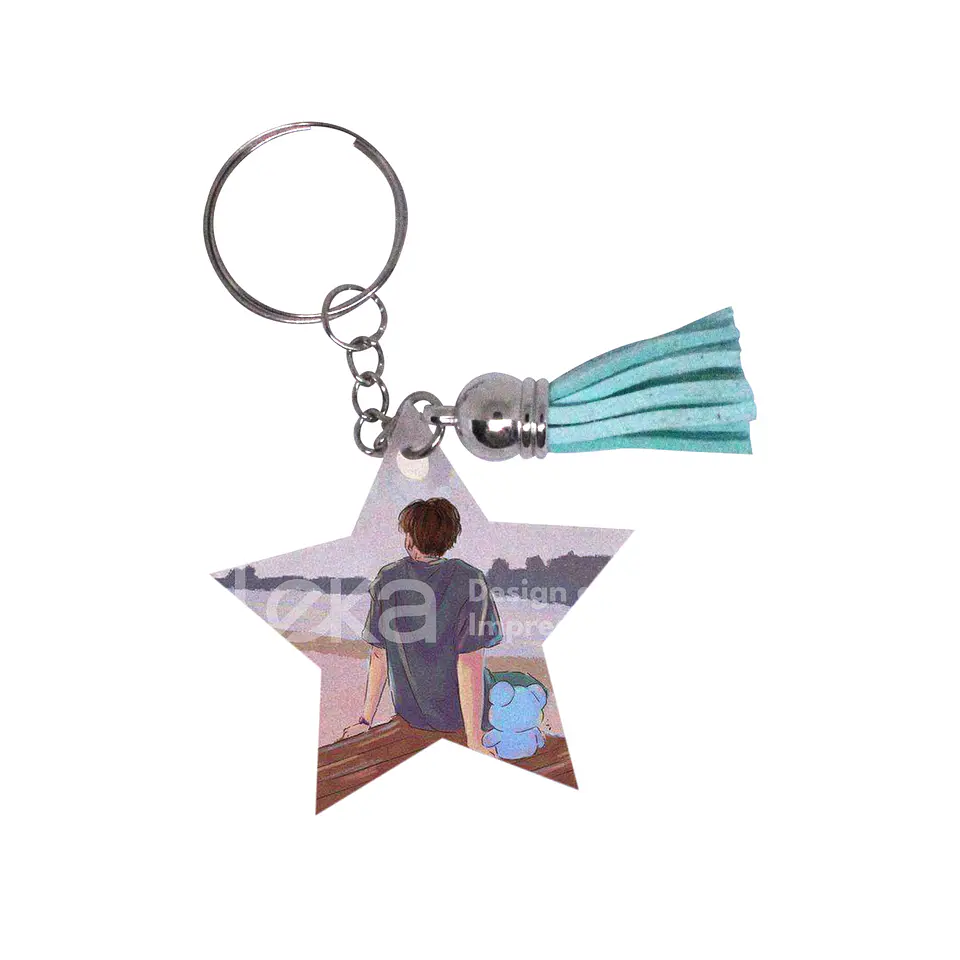 Porta-Chaves Estrela Personalizado com Borla 1