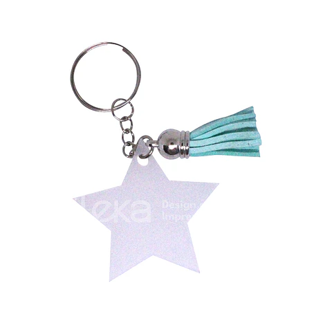Llavero de estrella personalizado con borla