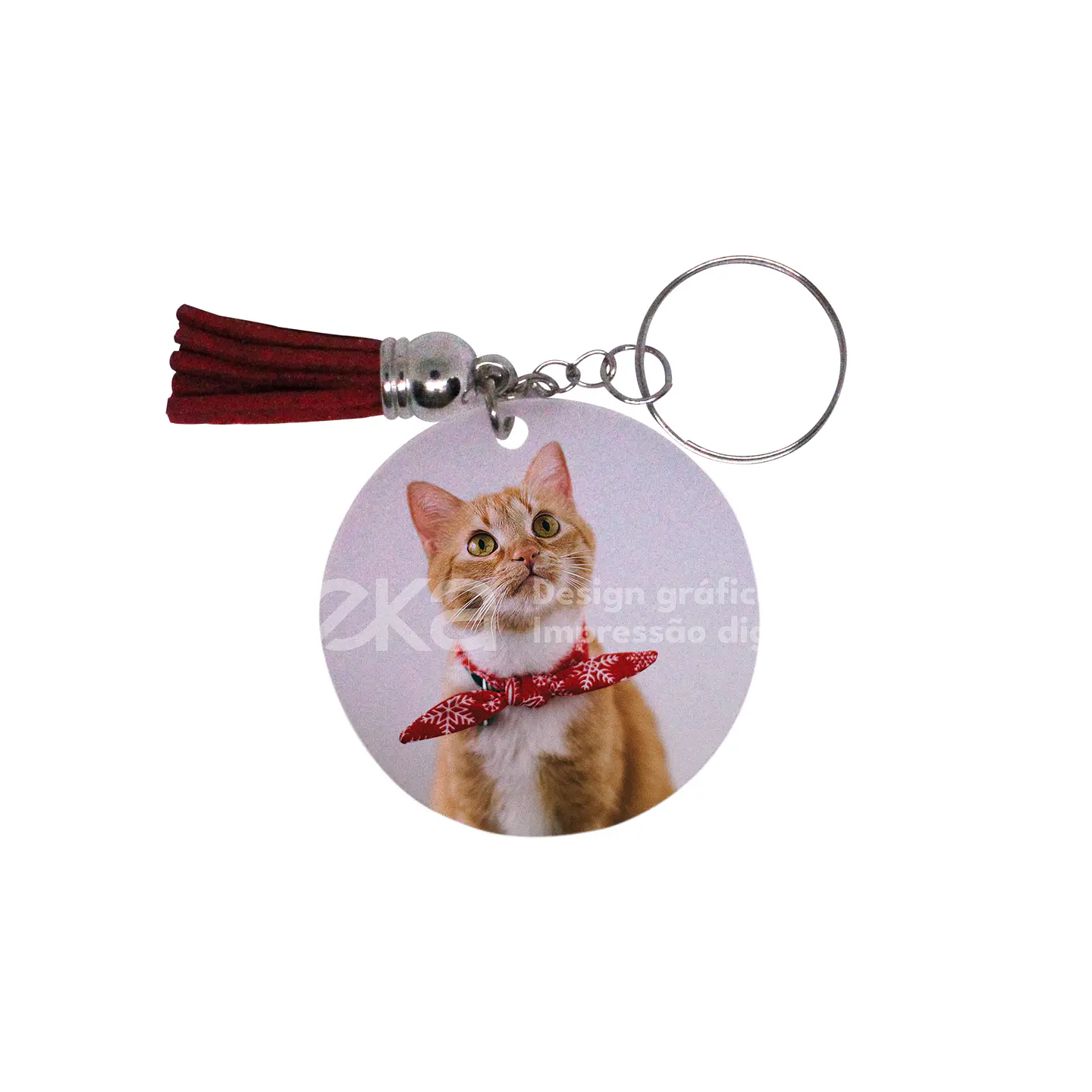 Llavero circular personalizado con borla 1