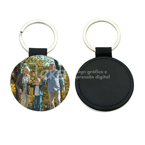 Llavero de piel sintética redondo personalizado