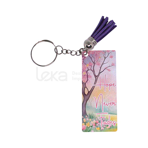 Porta-Chaves Retangular Personalizado com Borla