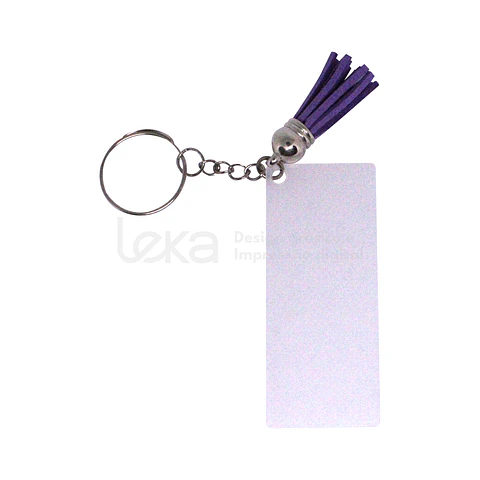 Porta-Chaves Retangular Personalizado com Borla