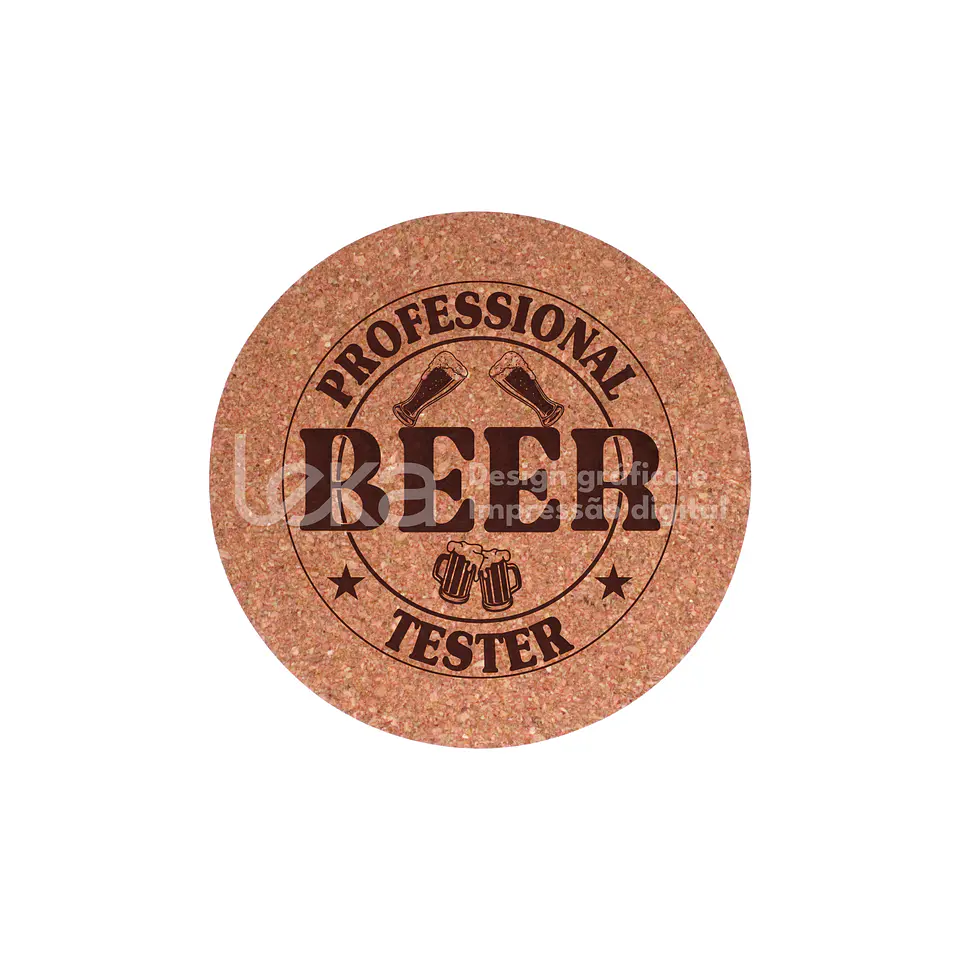 Base de copos Cortiça Personalizado - Pacote de 4 1