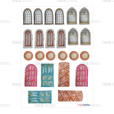 Puertas y ventanas - Hoja de Transfer DTF A4