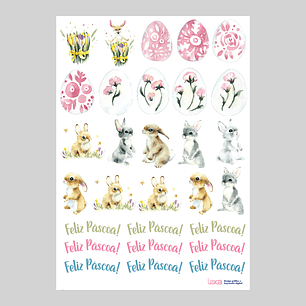 Páscoa - Folha de Transfer DTF A4 