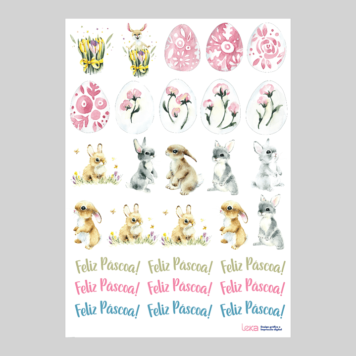 Páscoa - Folha de Transfer DTF A4  2