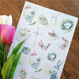 Aquarela Páscoa - Folha de Transfer DTF A4 