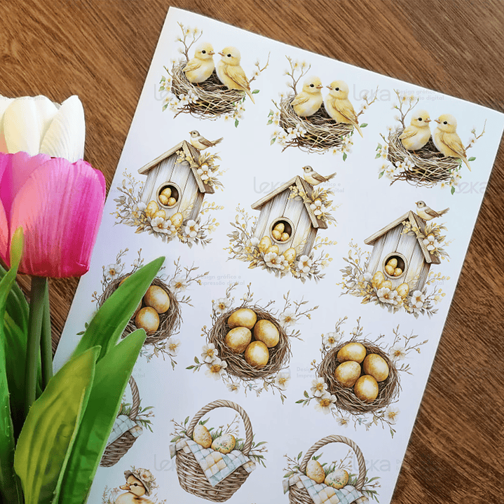 Elementos de páscoa - Folha de Transfer DTF A4   1