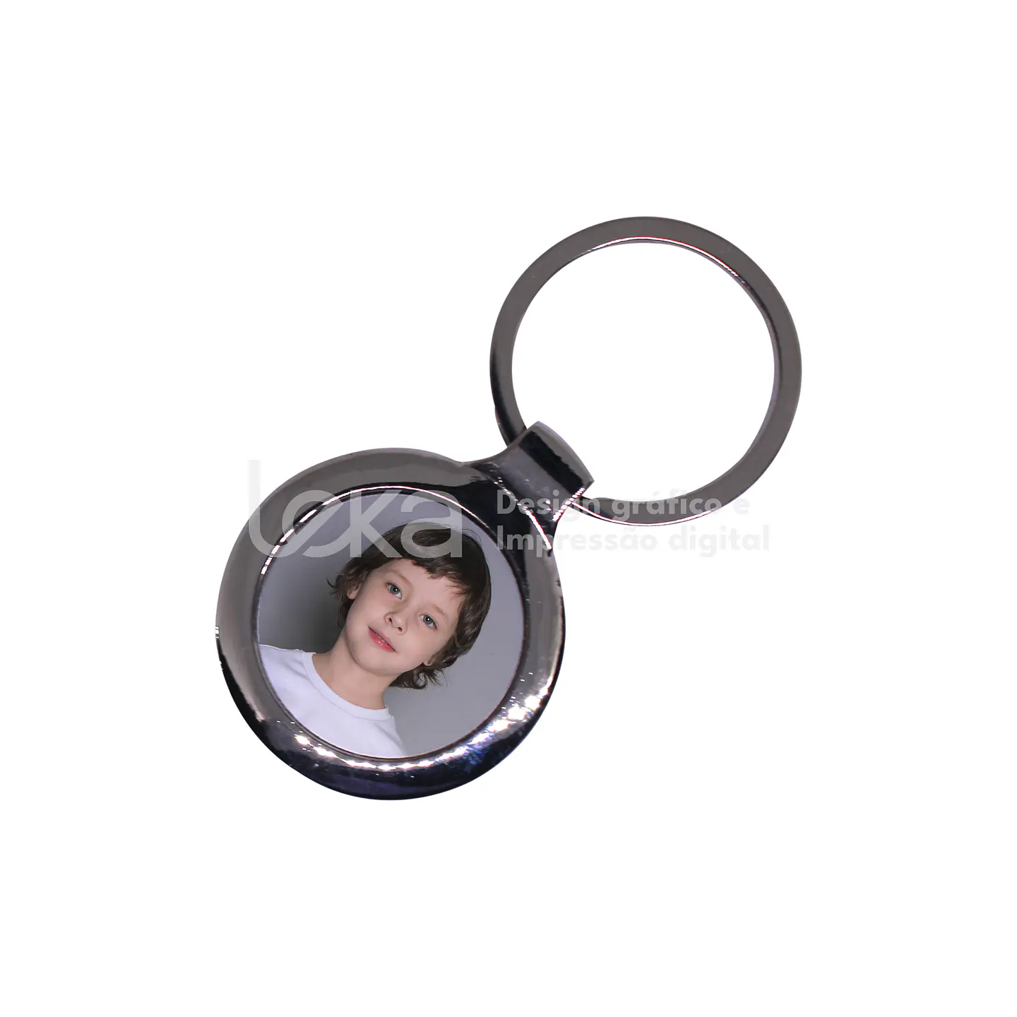 Llavero redondo cromado personalizado 1