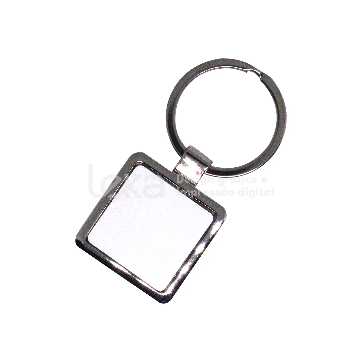 Llavero cuadrado cromado personalizado 2