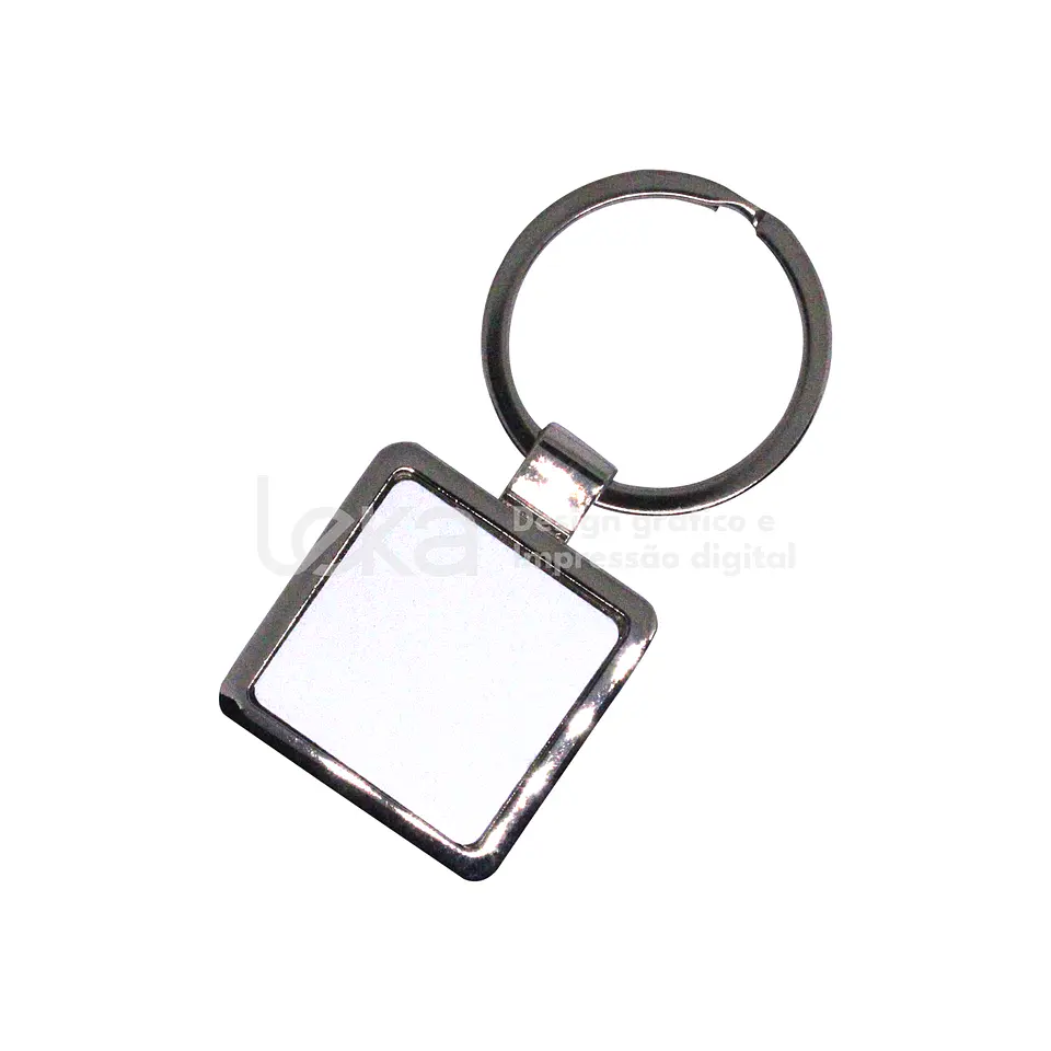 Llavero cuadrado cromado personalizado 2