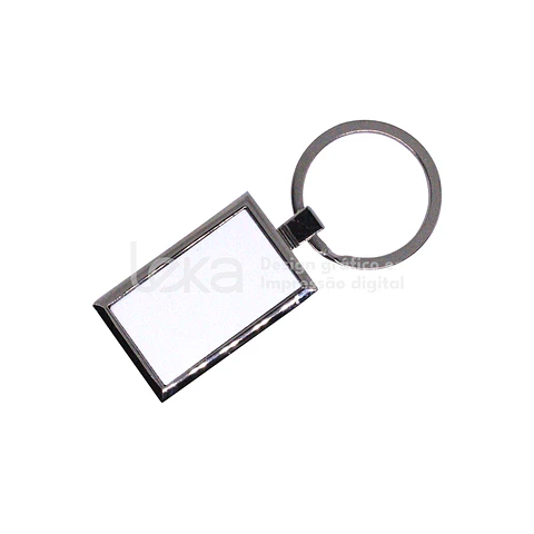 Porta-Chaves Retangular Cromado Personalizado