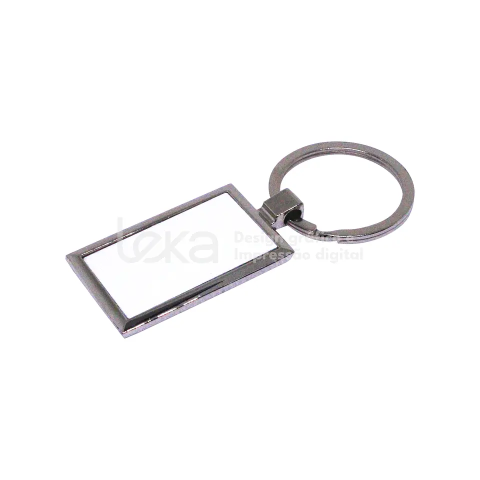 Llavero rectangular cromado personalizado 3