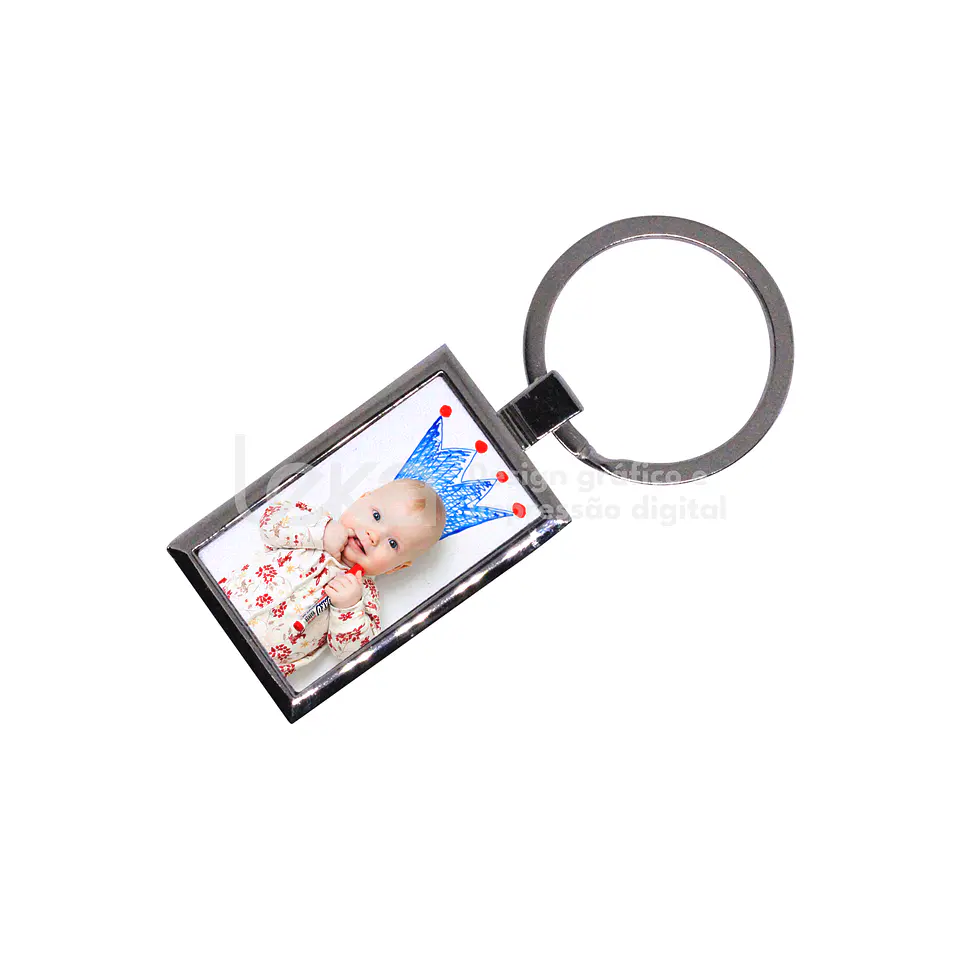 Llavero rectangular cromado personalizado 1