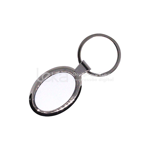 Porta-Chaves Oval Cromado Personalizado