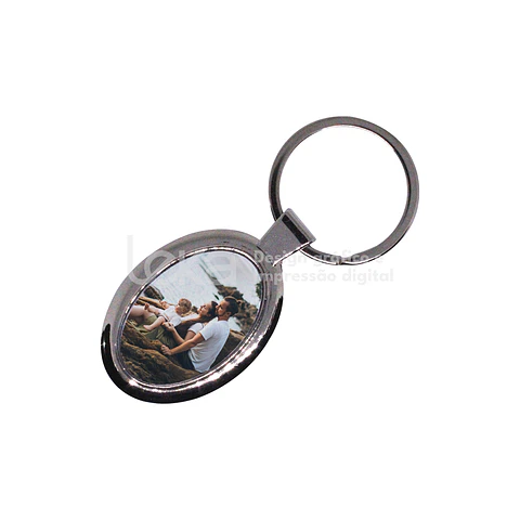 Porta-Chaves Oval Cromado Personalizado
