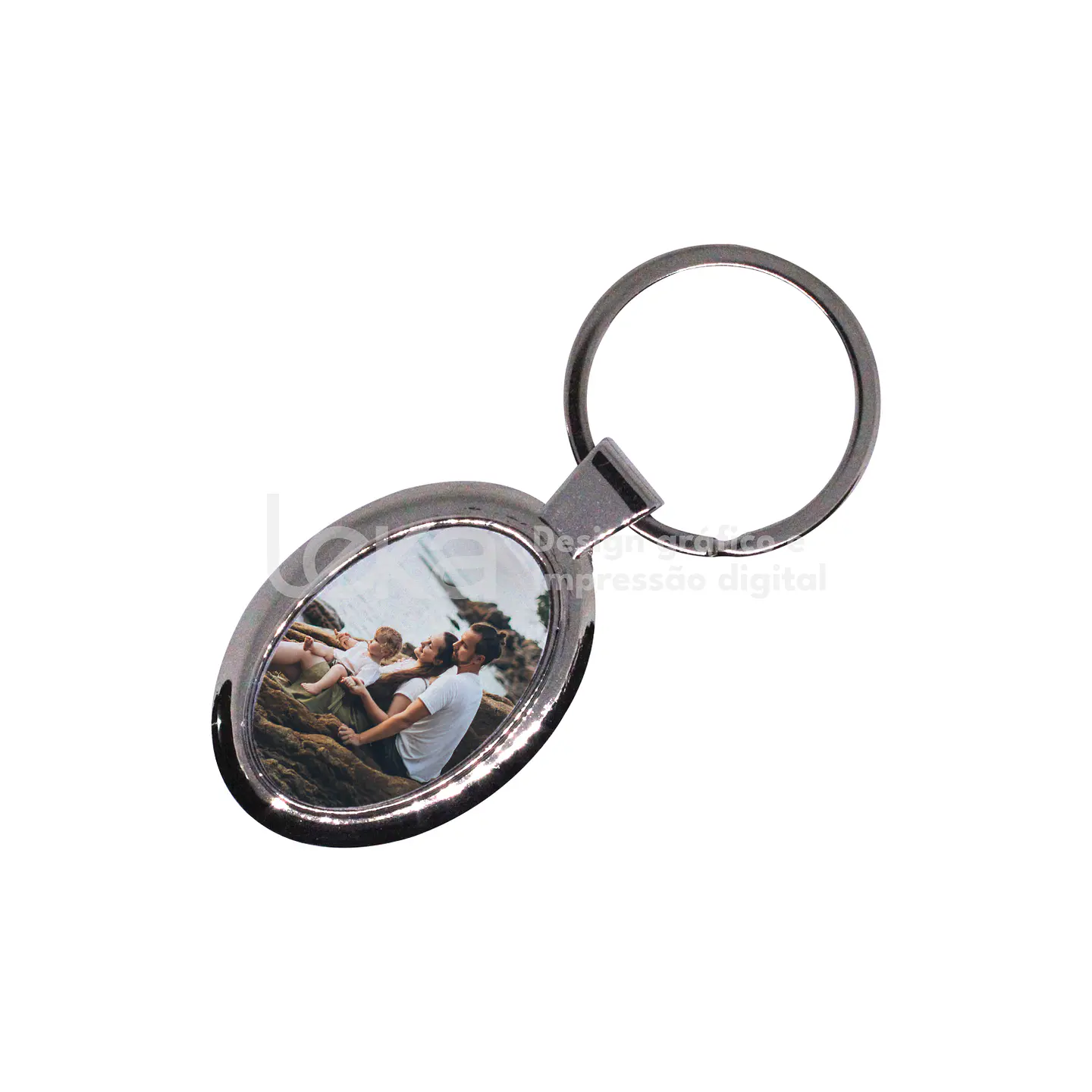 Llavero ovalado cromado personalizado 1