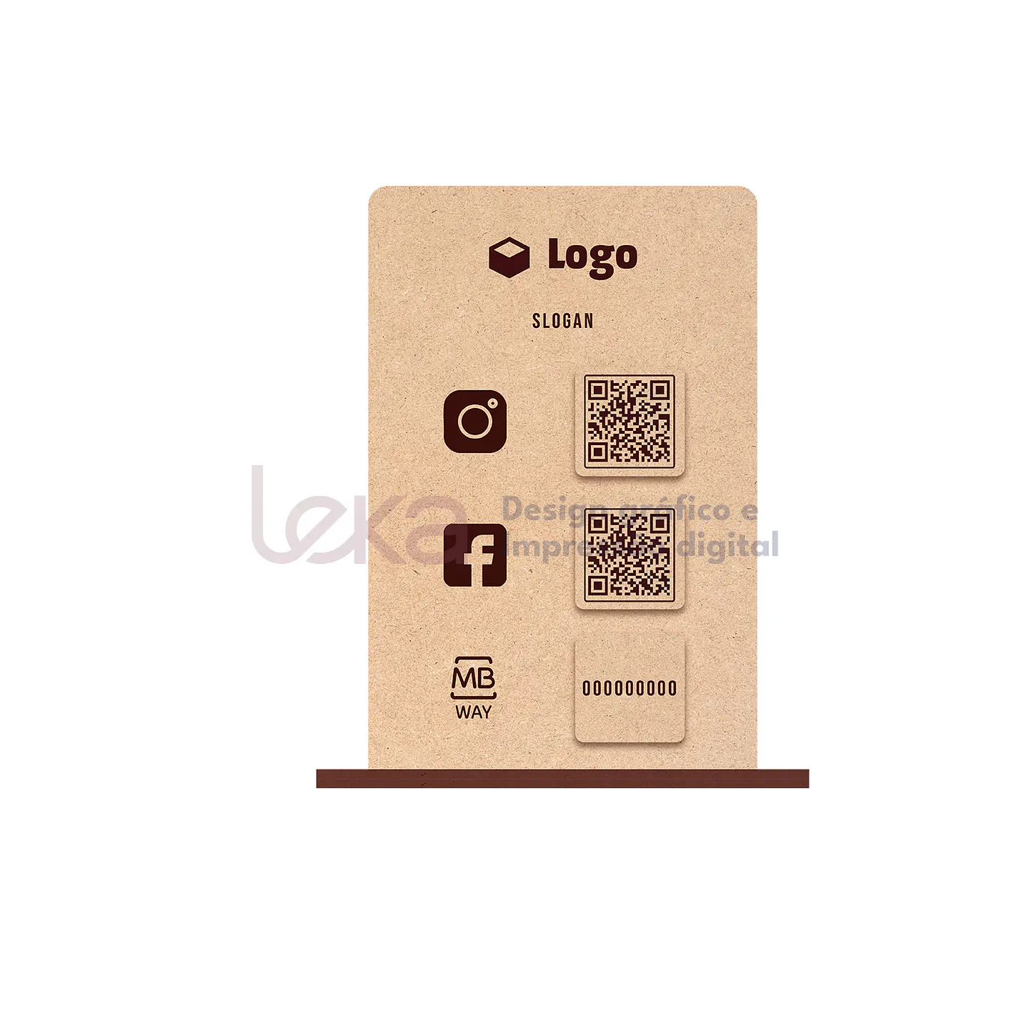 Placa personalizable de MDF de 3 mm para redes sociales 1