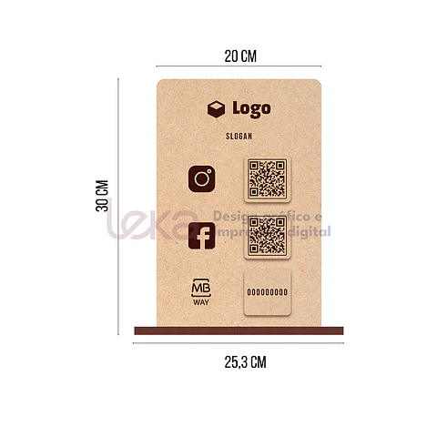 Placa para Redes Sociais em MDF 3mm Personalizável