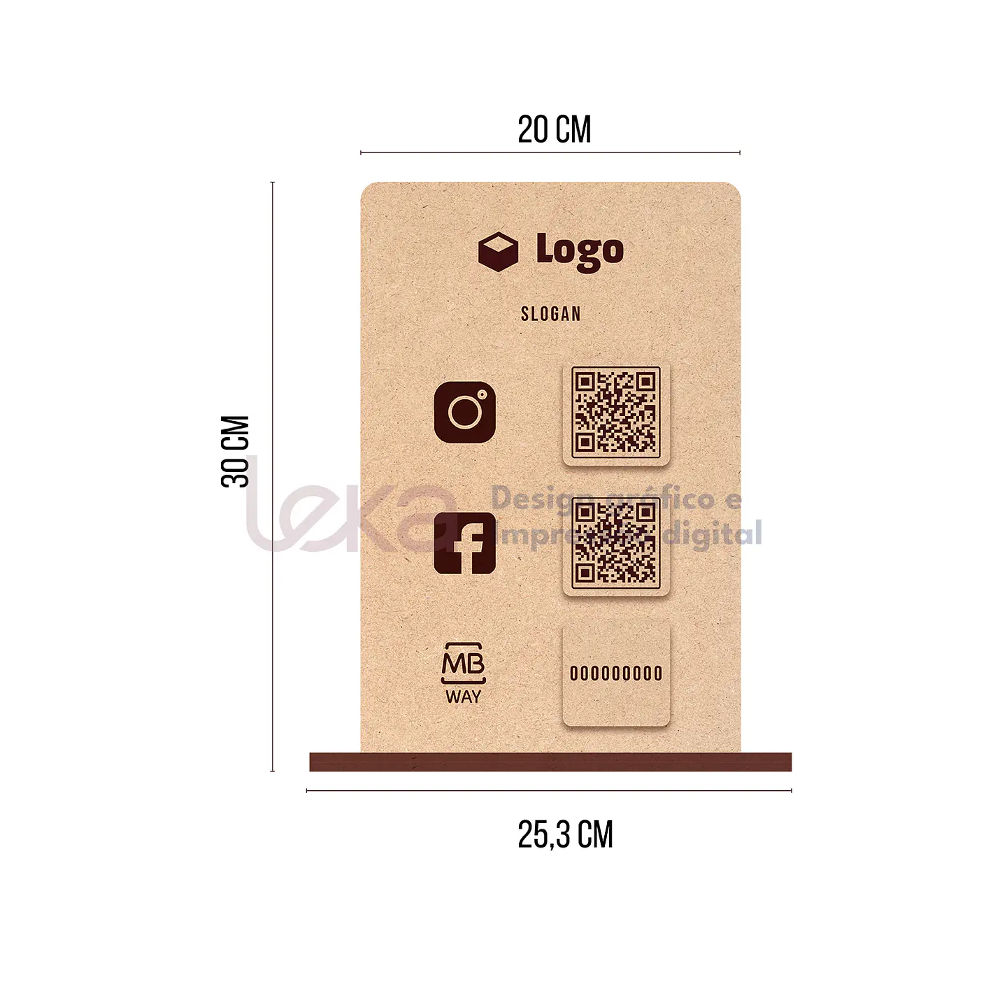 Placa personalizable de MDF de 3 mm para redes sociales 2
