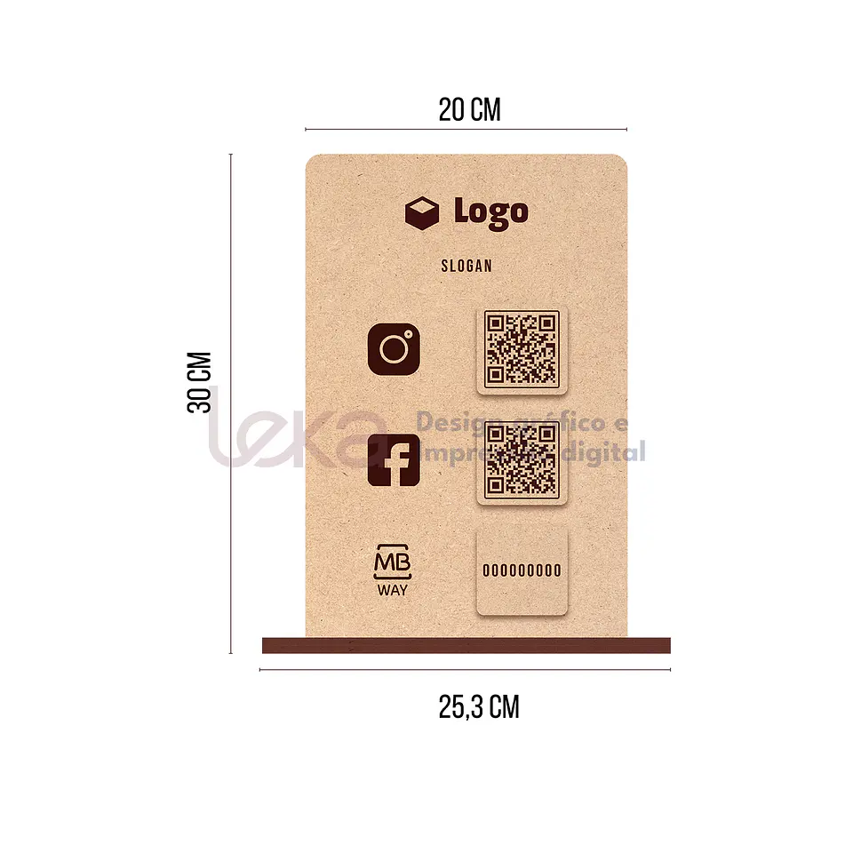 Placa personalizable de MDF de 3 mm para redes sociales 2
