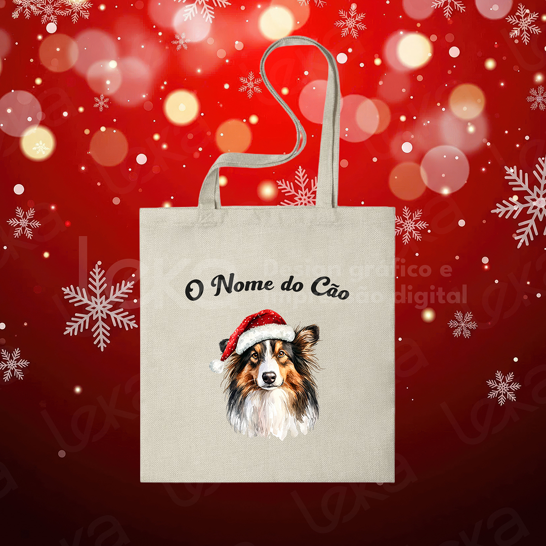 Saco de Natal Personalizado - Ilustração do Seu Cão 3
