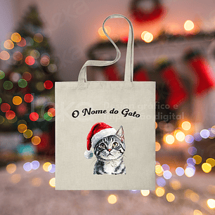 Saco de Natal Personalizável para Amantes de Gatos