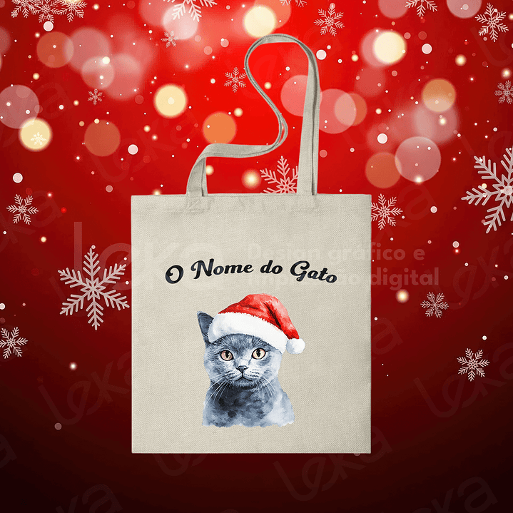 Saco de Natal Personalizável para Amantes de Gatos 10