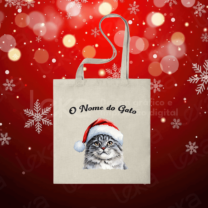 Saco de Natal Personalizável para Amantes de Gatos 6