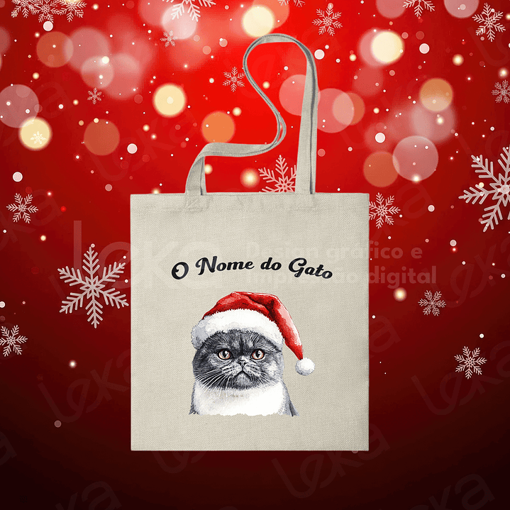 Saco de Natal Personalizável para Amantes de Gatos 2