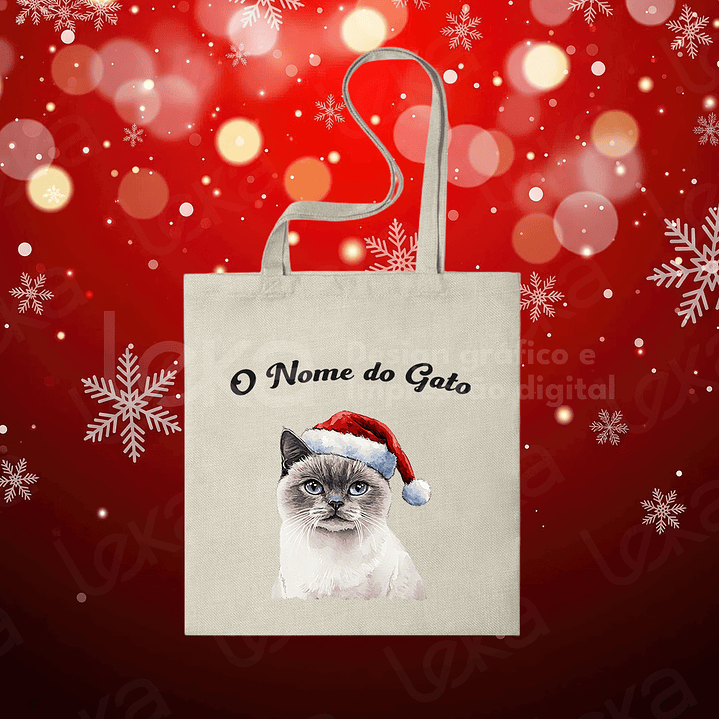 Saco de Natal Personalizável para Amantes de Gatos 18