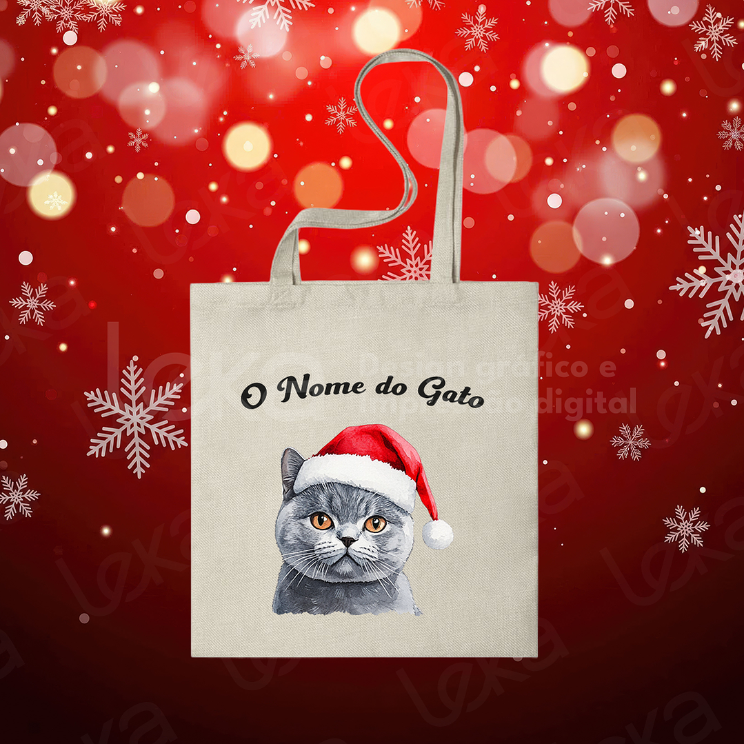 Saco de Natal Personalizável para Amantes de Gatos 20