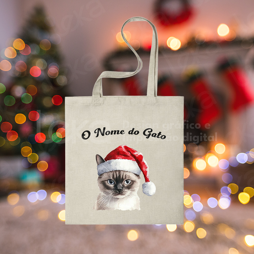 Saco de Natal Personalizável para Amantes de Gatos 21