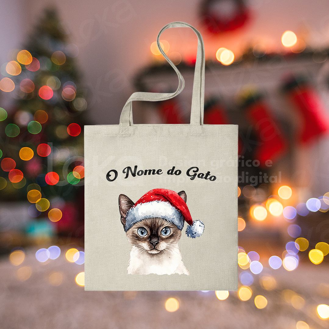 Saco de Natal Personalizável para Amantes de Gatos 13
