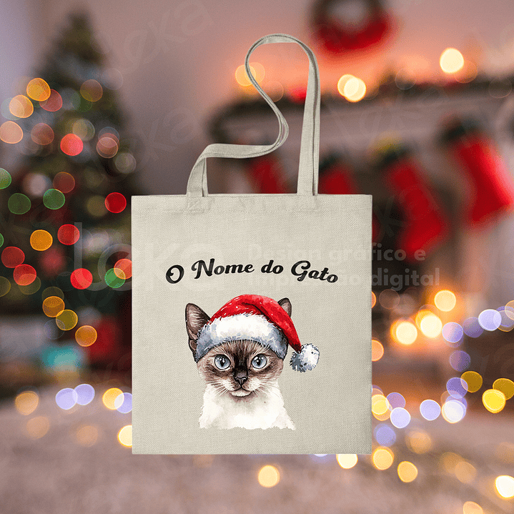 Saco de Natal Personalizável para Amantes de Gatos 13