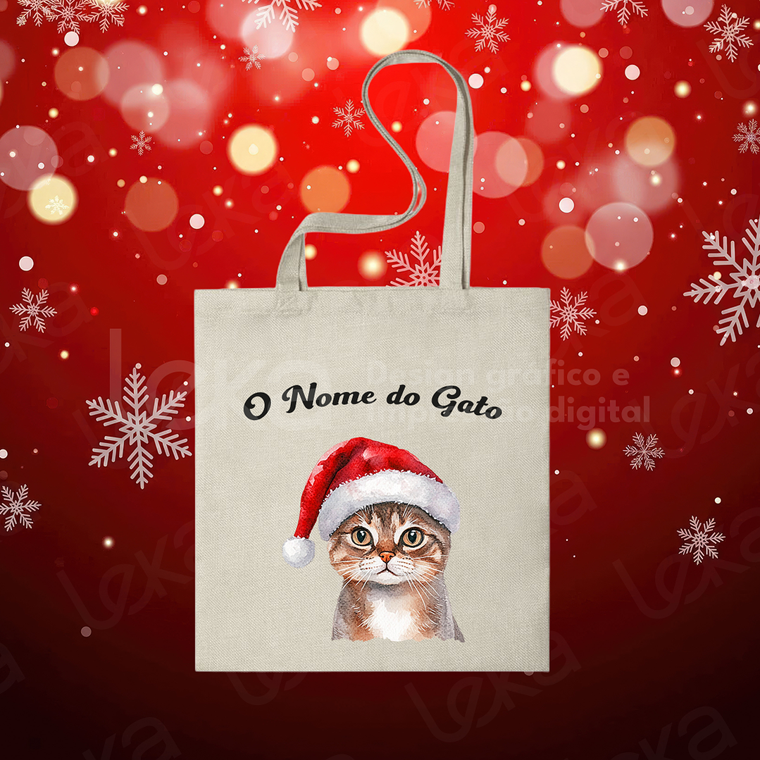Saco de Natal Personalizável para Amantes de Gatos 14