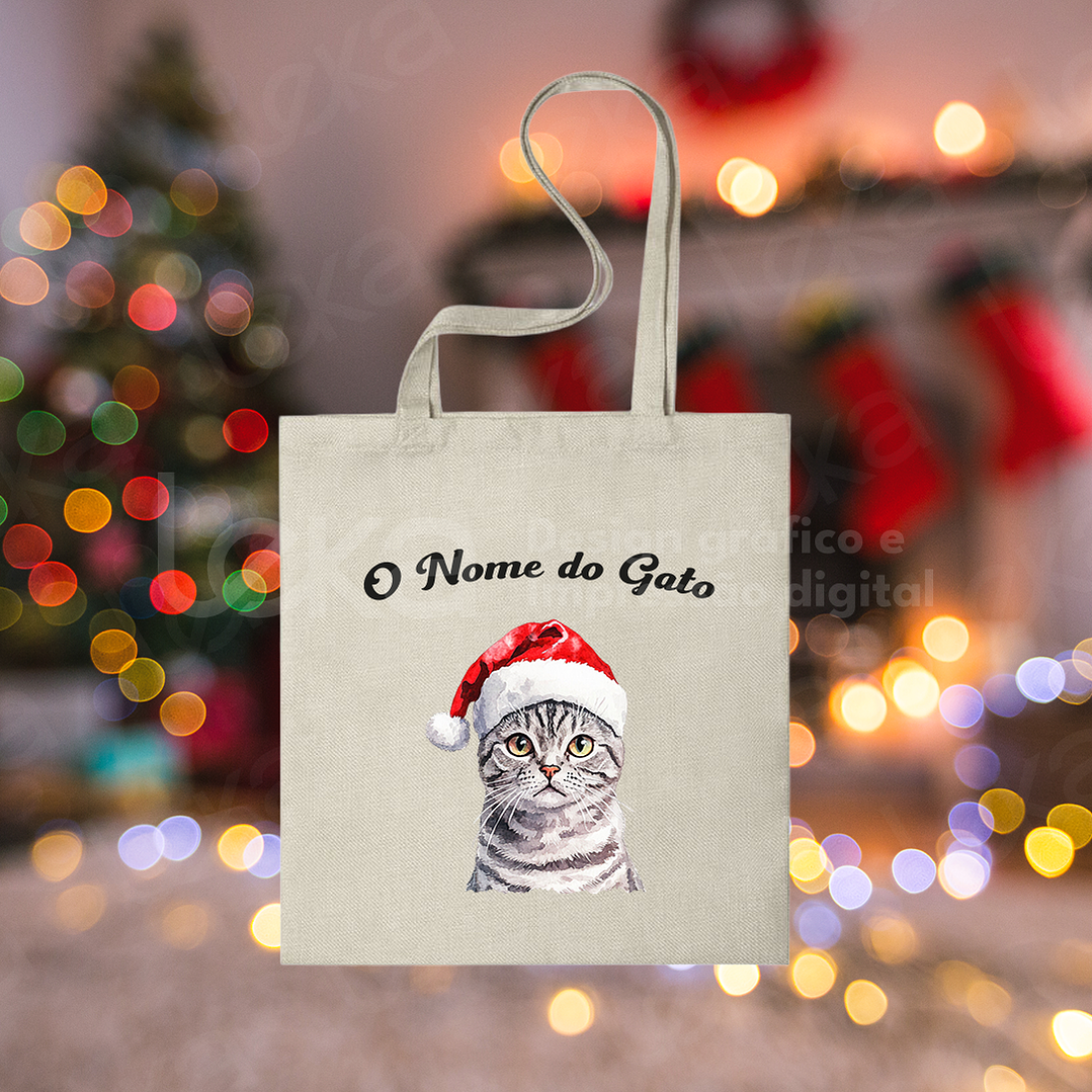 Saco de Natal Personalizável para Amantes de Gatos 7
