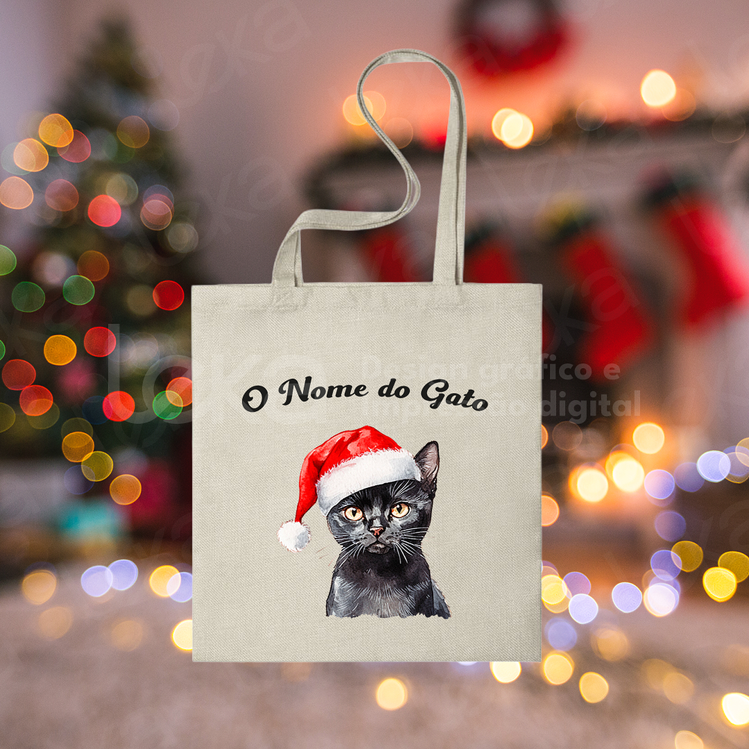 Saco de Natal Personalizável para Amantes de Gatos 19