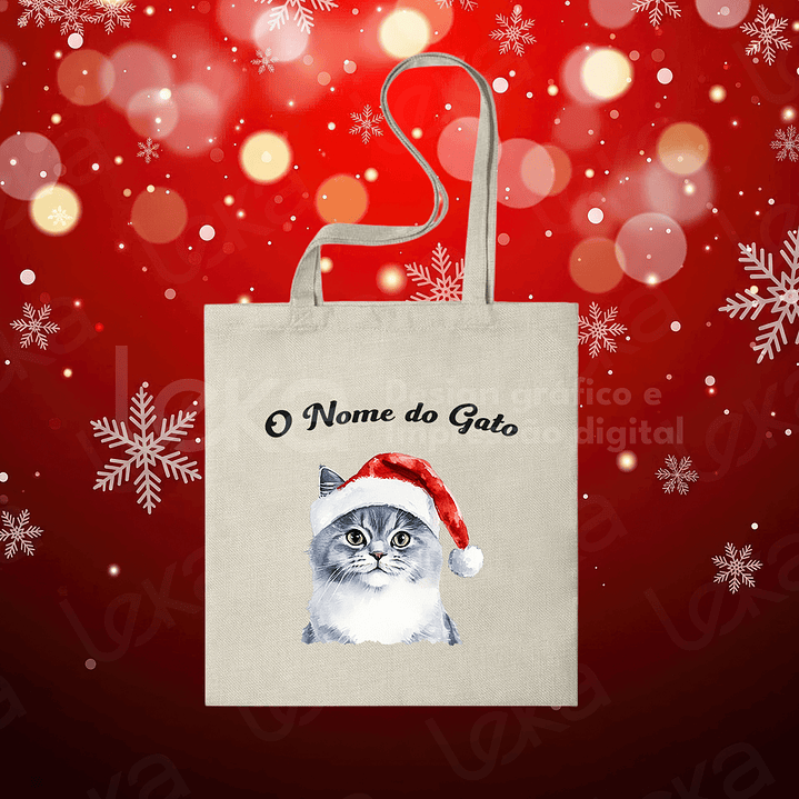 Saco de Natal Personalizável para Amantes de Gatos 28