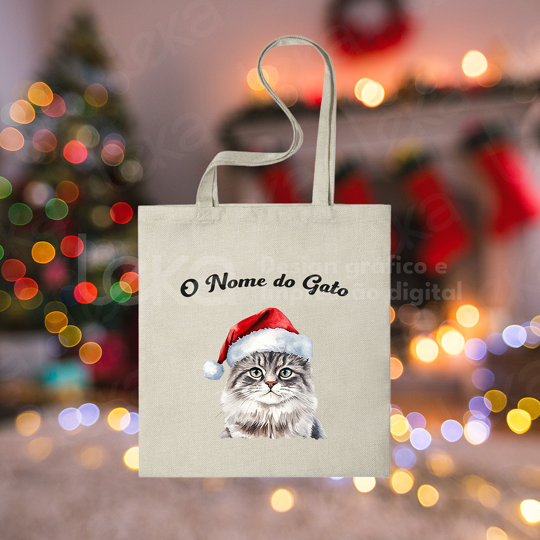 Saco de Natal Personalizável para Amantes de Gatos 25