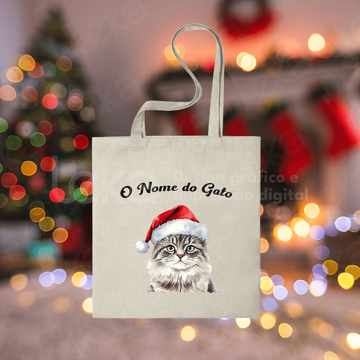 Saco de Natal Personalizável para Amantes de Gatos 25