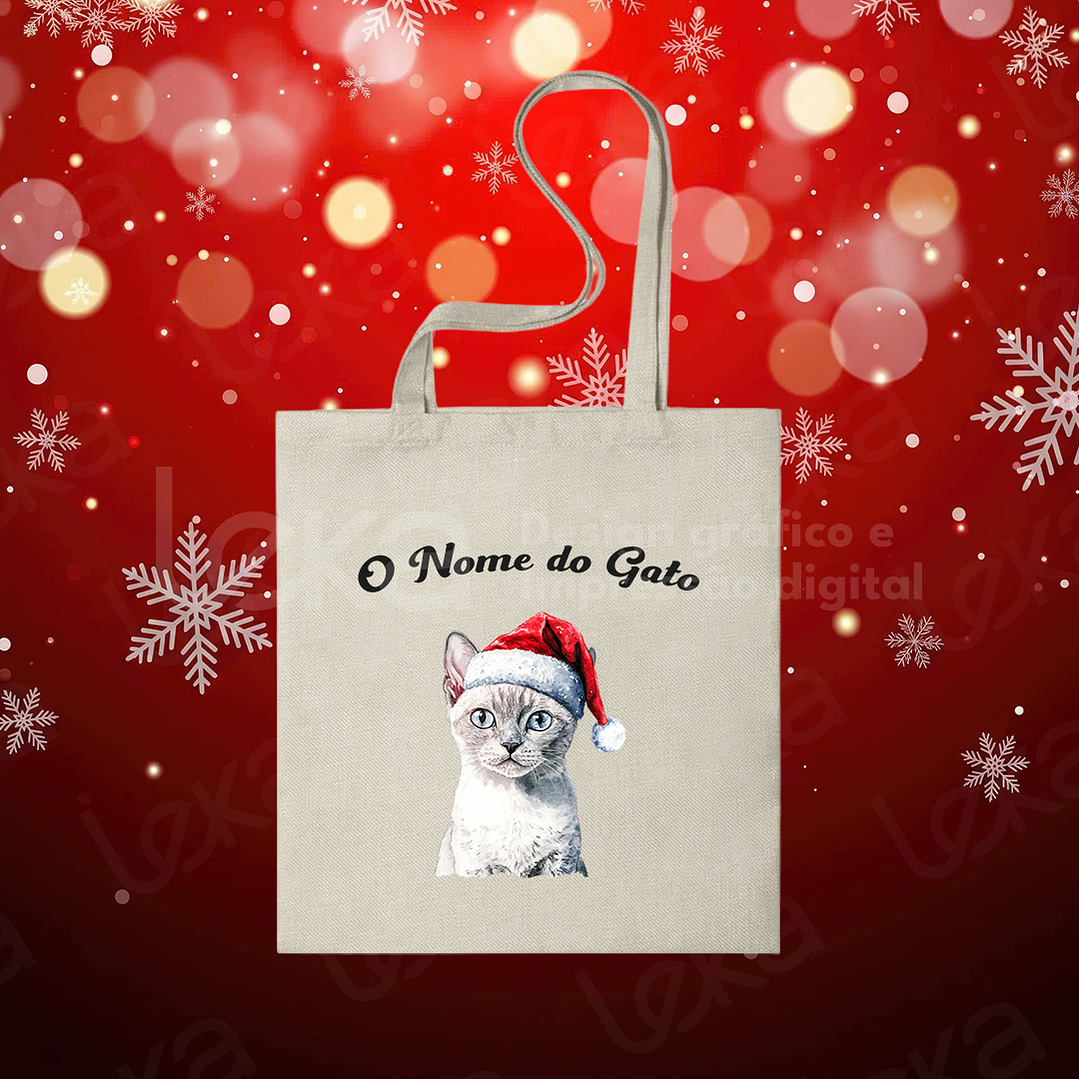 Saco de Natal Personalizável para Amantes de Gatos 24