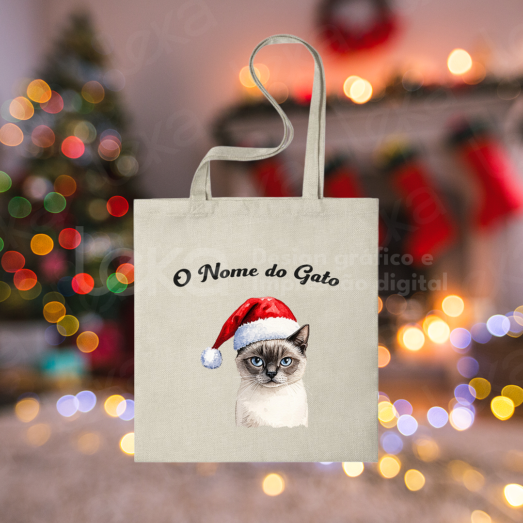 Saco de Natal Personalizável para Amantes de Gatos 27