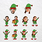 Como Elfos de Natal - Kit de 10 Adesivos para Casais 6 cm - Thumbnail 1