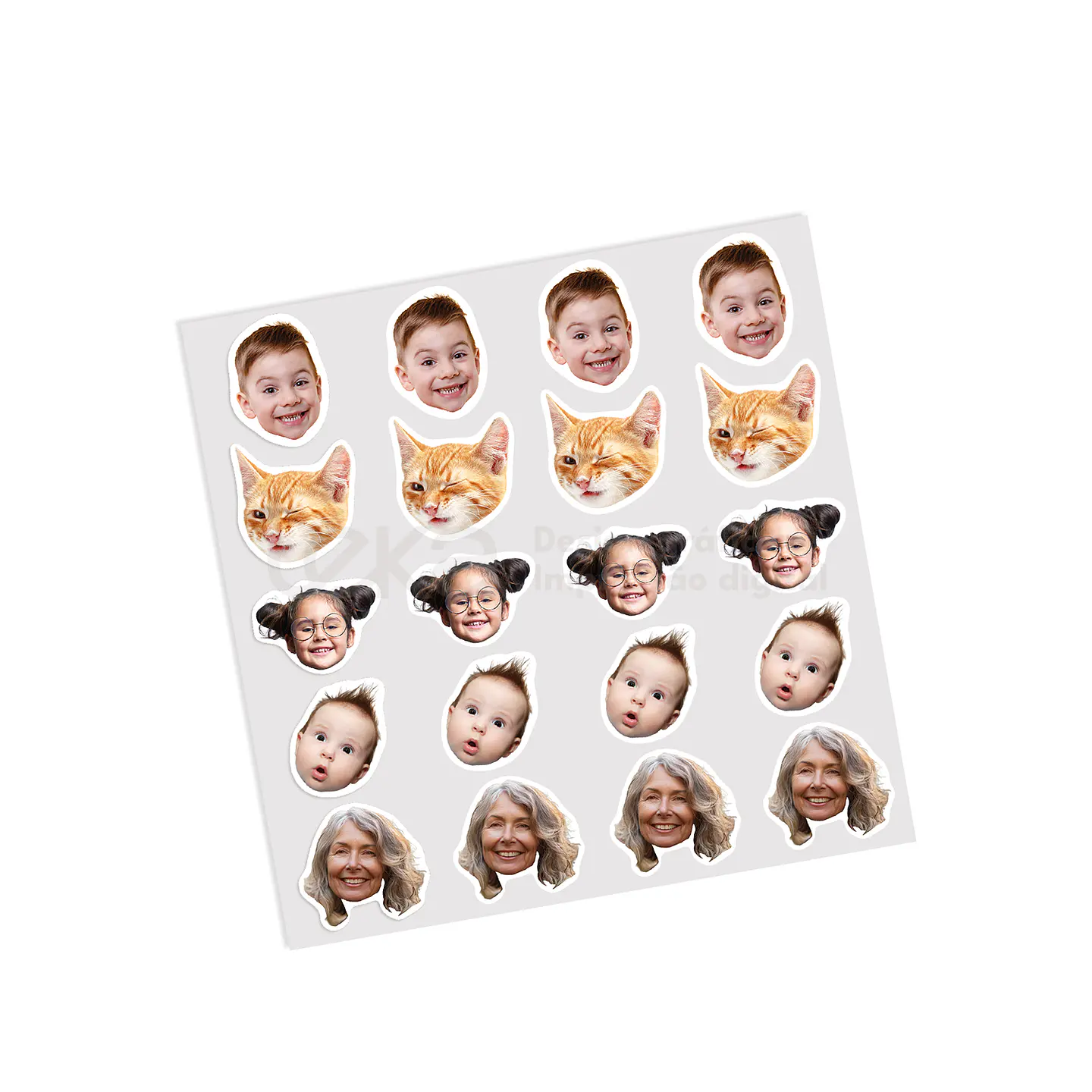Caras que Amo - Paquete de 20 pegatinas de 6 cm 3