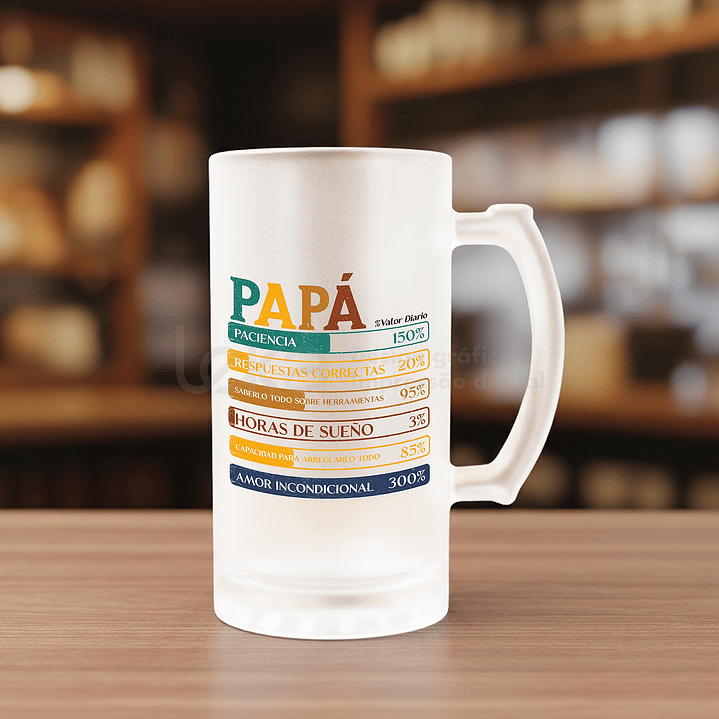Factos Nutricionais do Pai - Caneca de Cerveja 450 ml  2