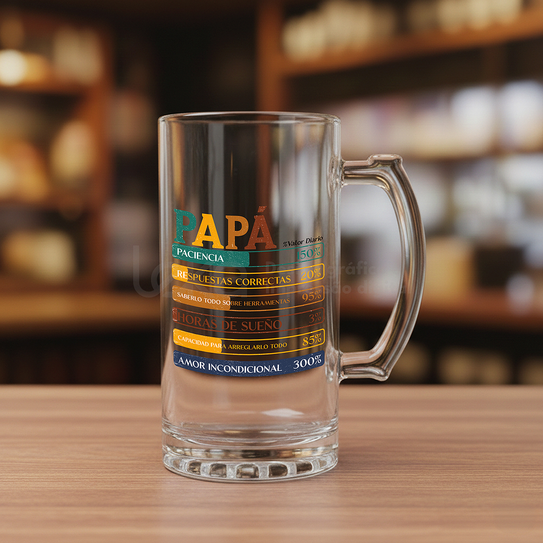 Factos Nutricionais do Pai - Caneca de Cerveja 450 ml  4