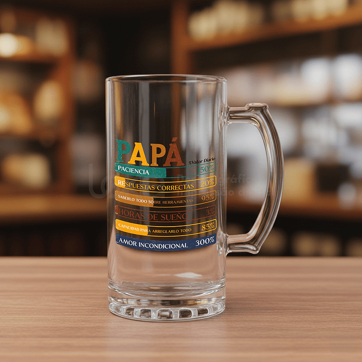 Factos Nutricionais do Pai - Caneca de Cerveja 450 ml  4