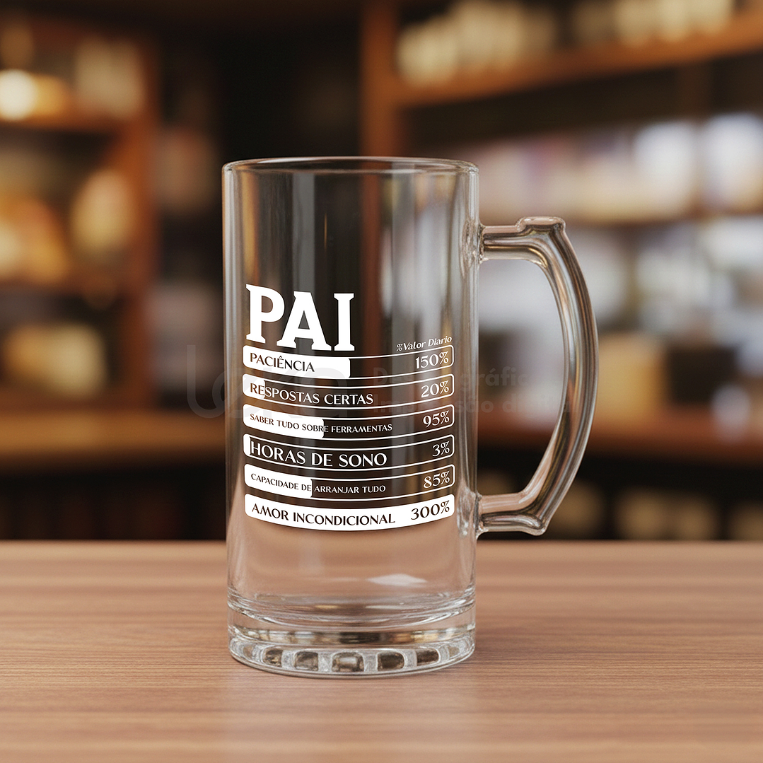 Factos Nutricionais do Pai - Caneca de Cerveja 450 ml  5